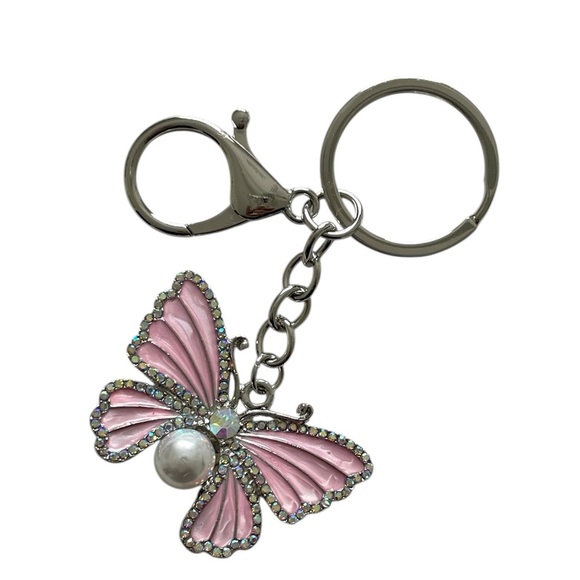 Nicole Pink Butterfly Keychain - Picture 2 of 4
